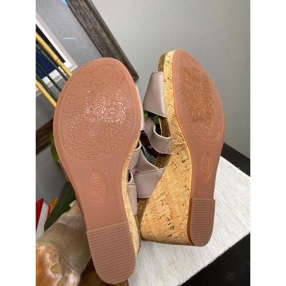 Sofft Chamblee Leather Wedge Sandal Mist Grey - Picture 10 of 10
